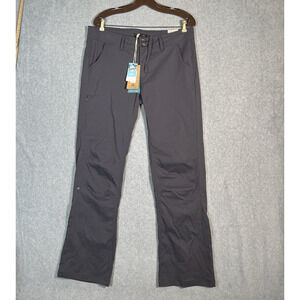 Prana halle Pants Womens 10 Coal Gray Straight Convertible Leg Roll Up Outdoor